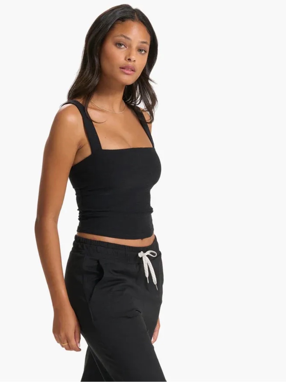 Vuori Elevation Square Neck Tank Black Heather - Size Small